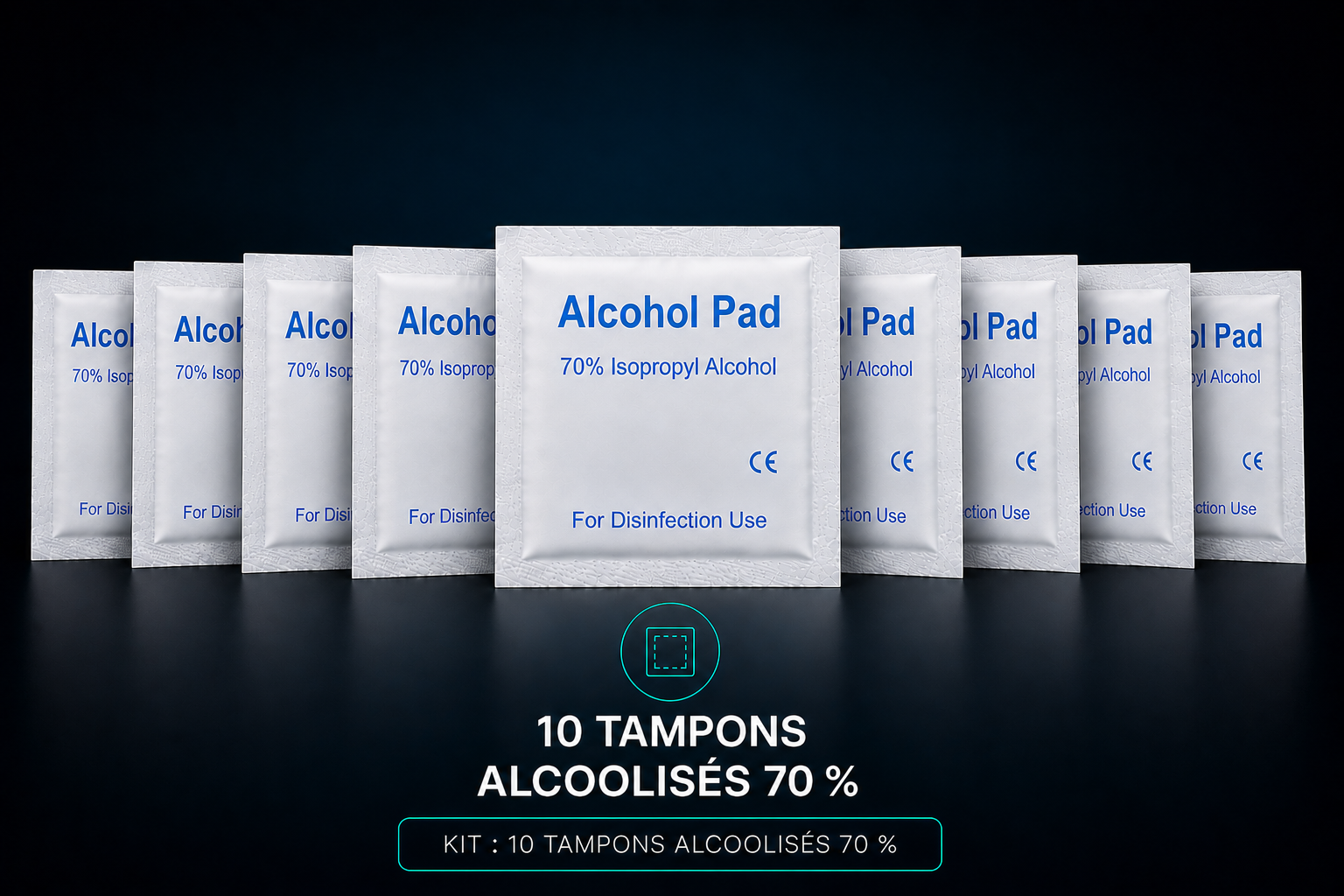 Tampons alcoolisés 70 % — Pack de 10