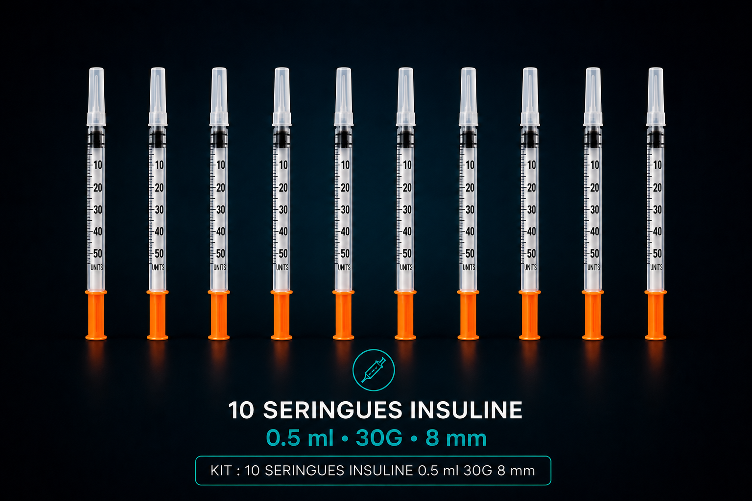 Seringues insuline 0,5 ml 30G 8 mm — Pack de 10