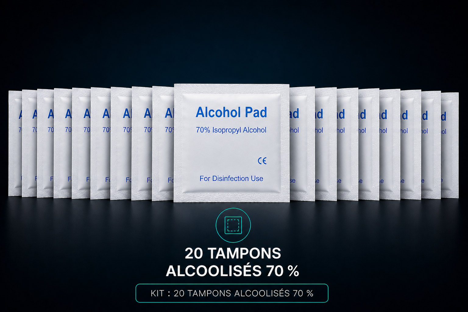 Tampons alcoolisés 70 % — Pack de 20